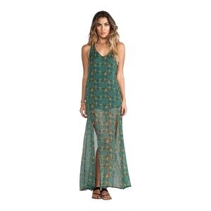 RVCA Maxi Racerback Dress Summer Festival Medium Flowy Chiffon